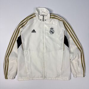 Vintage Adidas‎ Real Madrid Track Jacket Youth Medium White Football Soccer